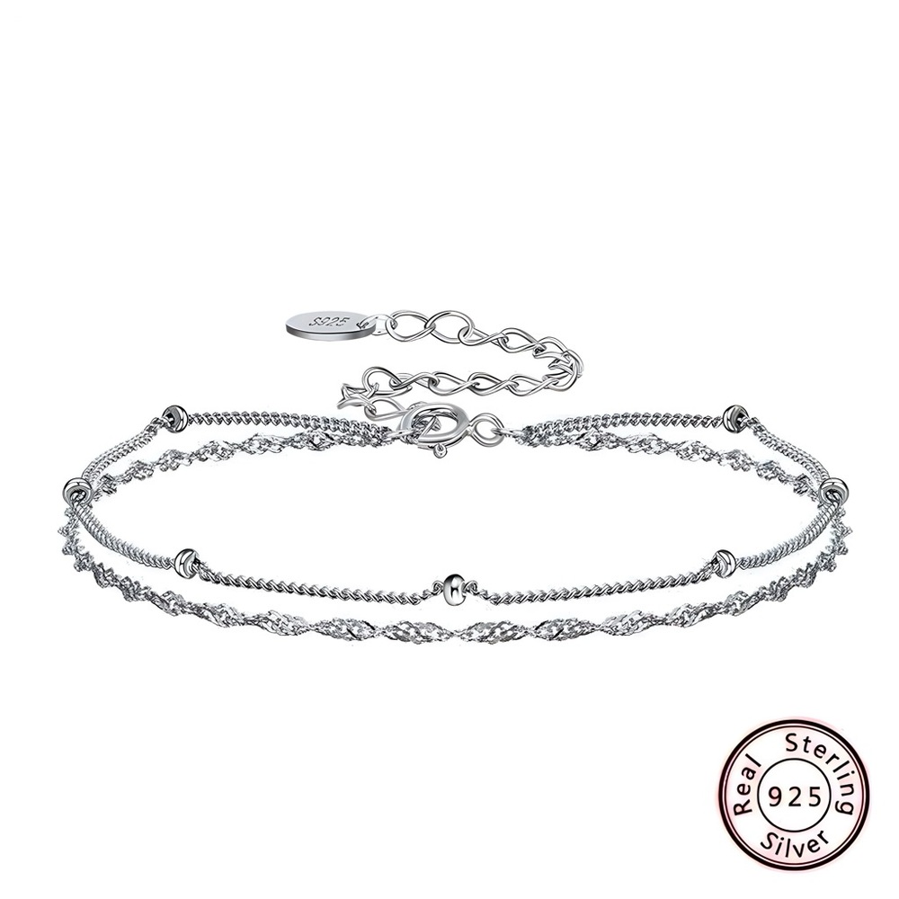 Elegant Japanese Style 925 Sterling Silver 18K White Gold Plated Women’s Brace…
